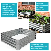 Sunnydaze Decor Galvanized Steel Rectangle Raised Garden Bed - Gray - 48 in