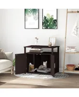 Tabletop Side Table Cat Box Fixture w/ Magnetic Closing Door