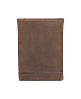 Lucky Brand Men's Grooved Leather Trifold Wallet