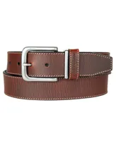 Lucky Brand Men's Leather Jean Belt with Metal and Leather Keeper