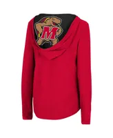 Women's Colosseum Red Maryland Terrapins Catalina Hoodie Long Sleeve T-Shirt