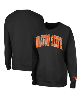 Women's Colosseum Black Oregon State Beavers Campanile Pullover Sweatshirt