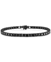 Esquire Men's Jewelry White Cubic Zirconia Tennis Bracelet Sterling Silver (Also Black Zirconia), Created for Macy's