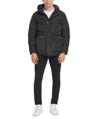Kenneth Cole Men's Quilted Puffer Jacket with Patch Pockets