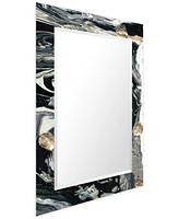 Empire Art Direct 'Ebony' Rectangular On Free Floating Printed Tempered Art Glass Beveled Mirror, 40" x 30"
