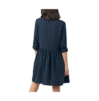 Ripe Maternity Demi Tencel Shirt Dress Navy