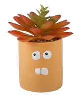 Flora Bunda Faux Succulent in Ceramic Pot Crazy Eyes, 3.55"