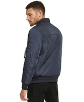 Calvin Klein Men's Quilted Baseball Jacket with Rib-Knit Trim