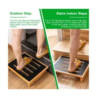 Wooden Portable One Step Stool With Non-Slip Rubber Stepping Surface, 440 Lbs Capacity