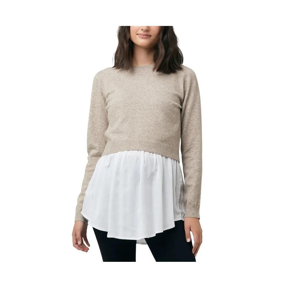 Maternity Sandy Detachable Nursing Knit Latte