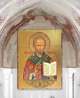 Designocracy Icon Saint Nicholas Wall Art on Wood 8"