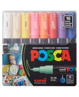 Posca 16 Piece Color Paint Extra Fine Marker Set, 1 ml