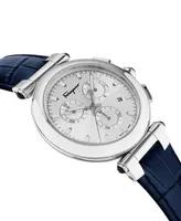 Salvatore Ferragamo Men's Chronograph Idillio Blue Leather Strap Watch 42mm