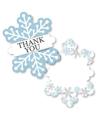 Winter Wonderland - Shaped Snowflake Thank You Cards with Envelopes