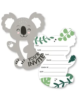 Koala Cutie Bear Birthday Party & Baby Shower Invite Cards with Envelopes 12 Ct