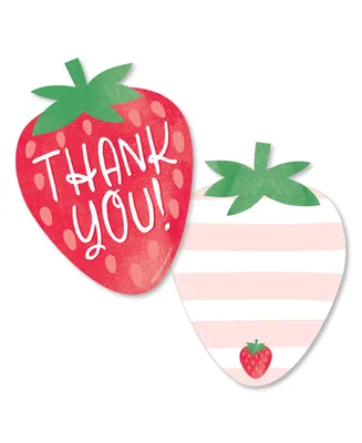 Berry Sweet Strawberry Birthday or Shower Thank You Cards with Envelopes - 12 Ct