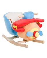 Qaba Kids Rocking Horse Plane Seat Riding Chair w/ Seat Belt & Songs