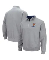 Men's Colosseum Heathered Gray Virginia Cavaliers Tortugas Team Logo Quarter-Zip Jacket