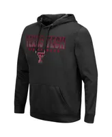 Men's Colosseum Black Texas Tech Red Raiders Blackout 3.0 Pullover Hoodie