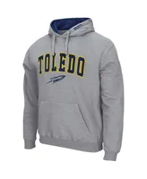 Men's Colosseum Heathered Gray Toledo Rockets Arch and Logo Pullover Hoodie