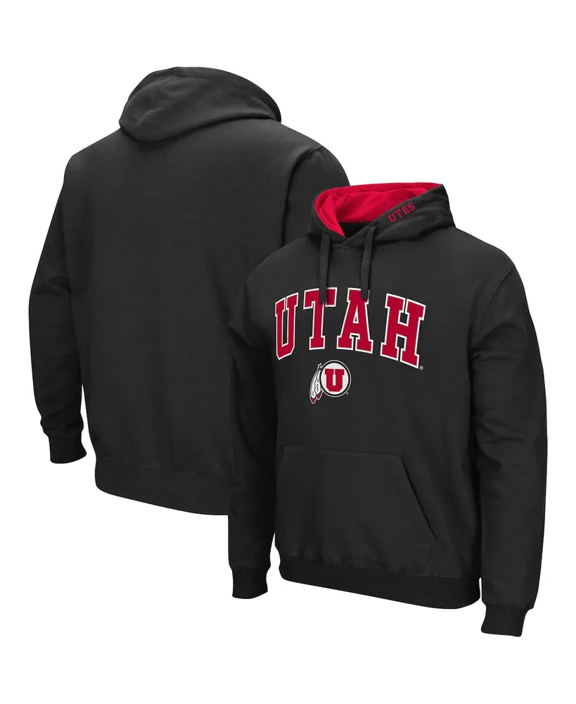 Men's Colosseum Utah Utes Arch and Logo Pullover Hoodie