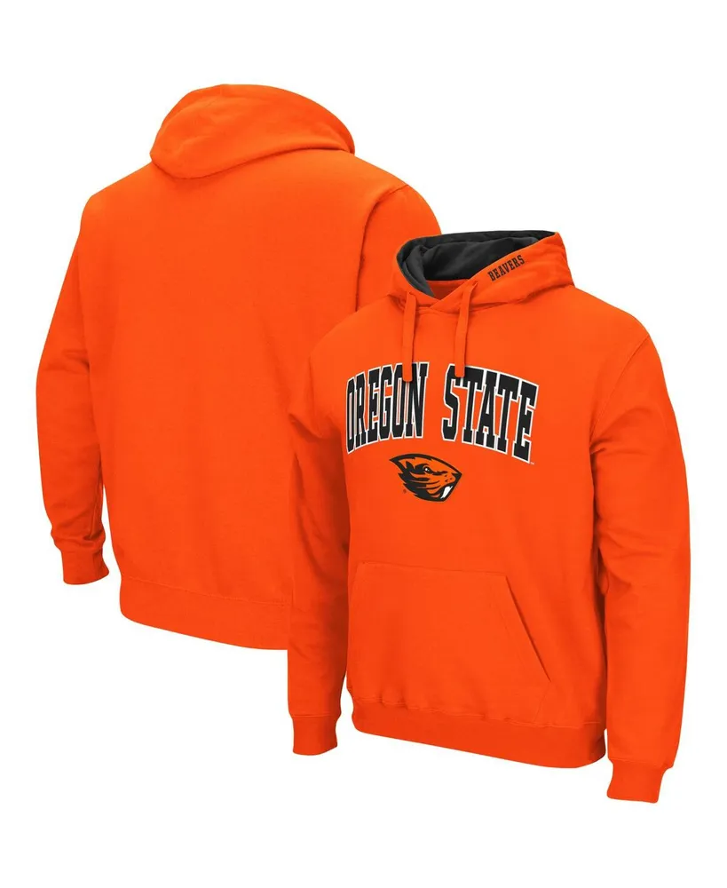 Men's Colosseum Orange Oregon State Beavers Arch & Logo 3.0 Pullover Hoodie