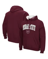 Men's Colosseum Maroon Missouri State University Bears Arch and Logo Pullover Hoodie