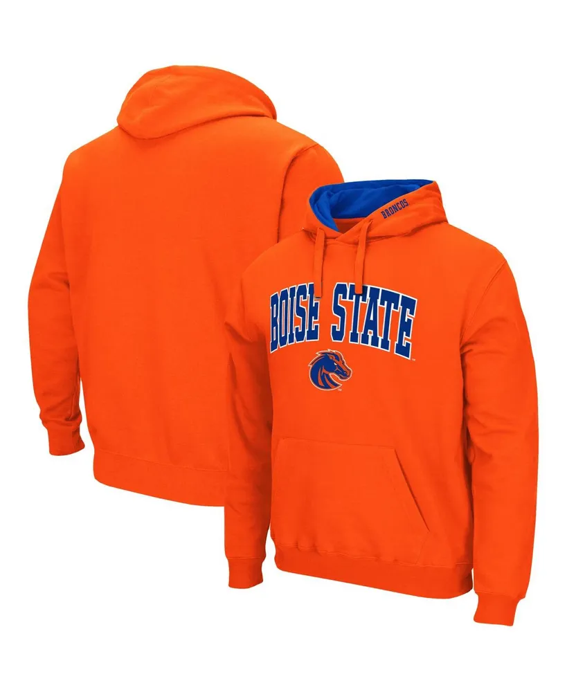 Men's Colosseum Orange Boise State Broncos Arch & Logo 3.0 Pullover Hoodie