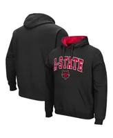 Men's Colosseum Black Arkansas State Red Wolves Arch and Logo Pullover Hoodie