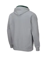 Men's Colosseum Heathered Gray Baylor Bears Arch and Logo 3.0 Full-Zip Hoodie