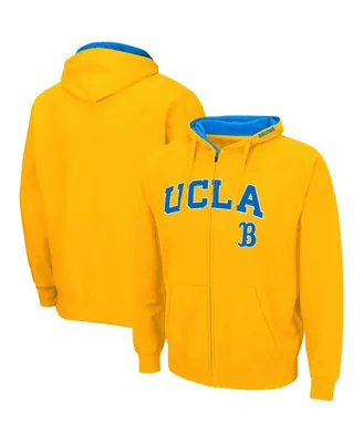 Men's Colosseum Gold Ucla Bruins Arch and Logo 3.0 Full-Zip Hoodie