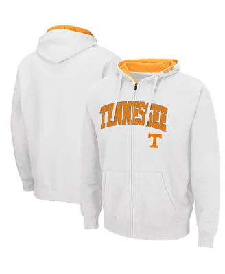 Men's Colosseum White Tennessee Volunteers Arch and Logo 3.0 Full-Zip Hoodie