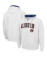Men's Colosseum White Auburn Tigers Arch and Logo 3.0 Full-Zip Hoodie