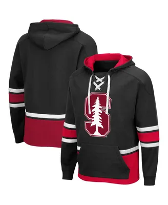 Men's Colosseum Black Stanford Cardinal Lace Up 3.0 Pullover Hoodie
