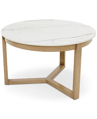 Reid Outdoor 30" Round Porcelain Top Nesting Table, Created for Macy's