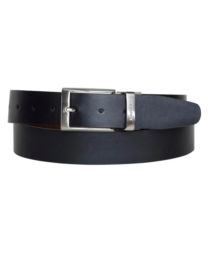 Nautica Men's Reversible Double Stitch Leather Belt