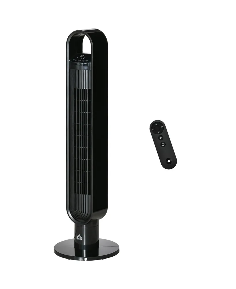 Homcom Freestanding Tower Fan Cooling for Bedroom with Oscillating, Rc, Black