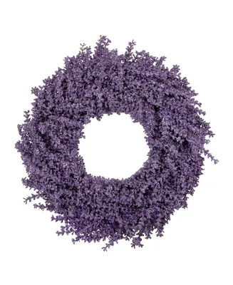 Lavender Artificial Spring Floral Wreath 18" Unlit