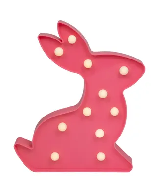 Led Lighted Pink Easter Bunny Marquee Wall Sign, 9.5"