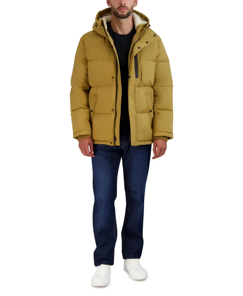 Cole Haan Men's Puffer Coat With Fleece-Lined Hood