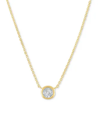 Diamond Bezel 18" Pendant Necklace (1/20 ct. t.w.) in 10k Gold
