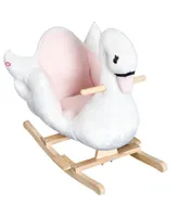 Qaba Plush Kids Ride On Toy Rocking Horse Swan Style