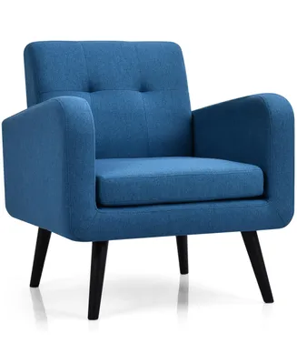 Mid Century Accent Chair Fabric Arm Single Sofa