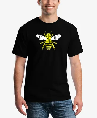 La Pop Art Men's Bee Kind Word Short Sleeve T-shirt