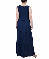 Ny Collection Petite Sleeveless Textured Tiered Maxi Dress