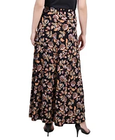 Ny Collection Petite Printed Maxi Skirt with Sash Waist Tie