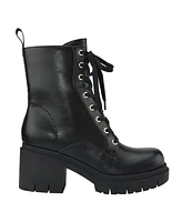 Guess Women's Juel Low Heel Lace Up Combat Booties