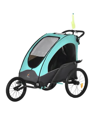 Child Bike Trailer 3 In1 Foldable Jogger 2-Seat Baby Stroller