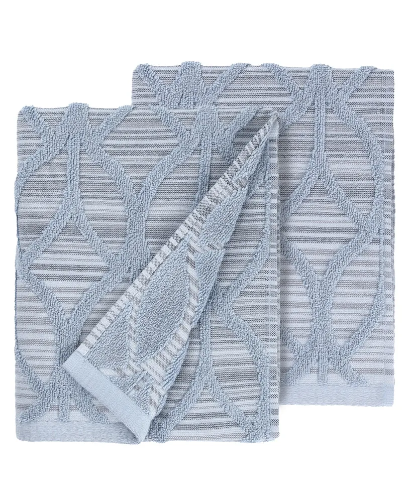 Linum Home Textiles Alev Jacquard 2 Piece Turkish Cotton Hand Towels Set