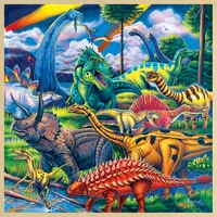 Masterpieces Wood Fun Facts - Dinosaur Friends 48 Piece Wood Puzzle